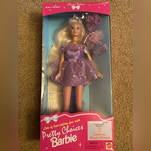 Pretty Choices Barbie Doll 1996 Blonde Purple Hair Styling Walmart Mattel #17971